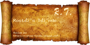 Rostás Tünde névjegykártya