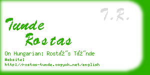 tunde rostas business card